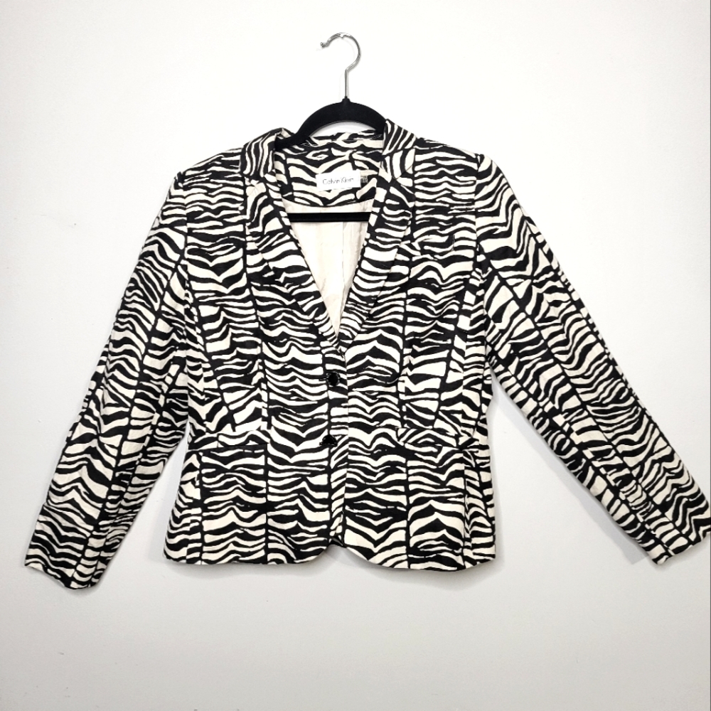Zebra Black and white Vintage Calvin Klein blazer